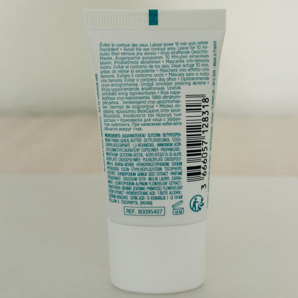 🌷New🌷 CLARINS Paris Cryo-Flash Cream Mask, Travel size: 15 mL, 0.5 oz. - Picture 7 of 7